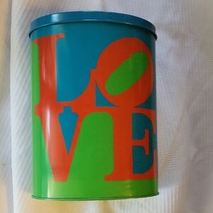 Vintage 70's Robert Indiana Colorful design Love Tin Can